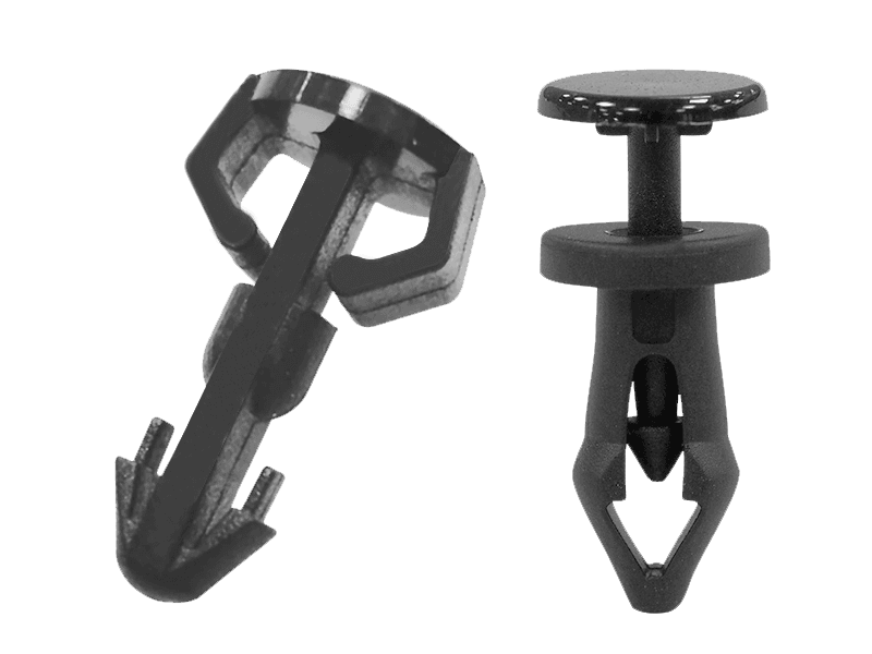 Black plastic rivets